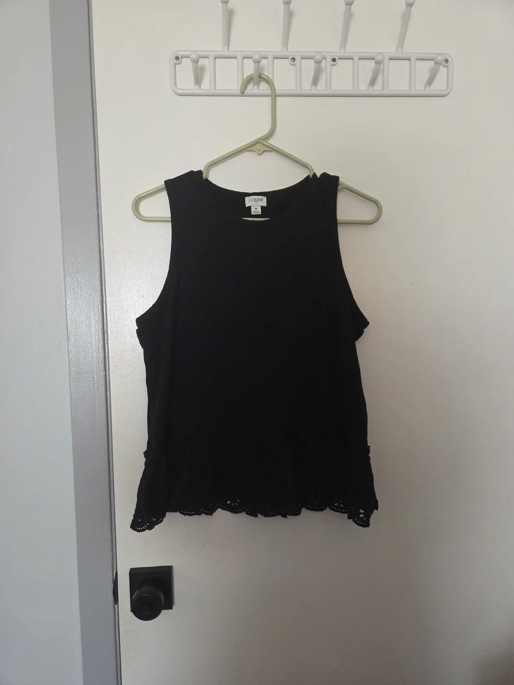 J.Crew Black Eyelet Peplum Tank Top - Size Medium - Summer 2020 Collection